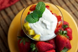 Mojito Yogurt with Fresh Florida Winter Strawberries