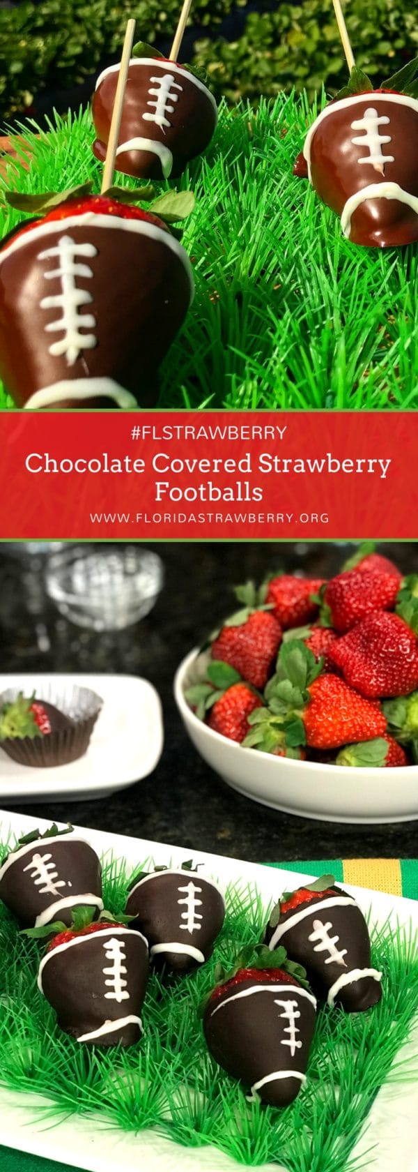 Chocolate Covered Strawberry Footballs - Florida Strawberry