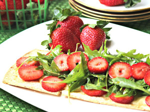 Strawberry Brie Flatbread Salad by Family Foodie