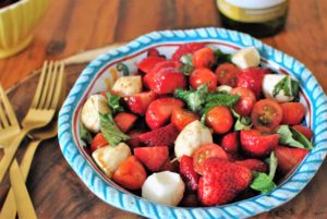 Strawberry Caprese Salad with Balsamic and Mint