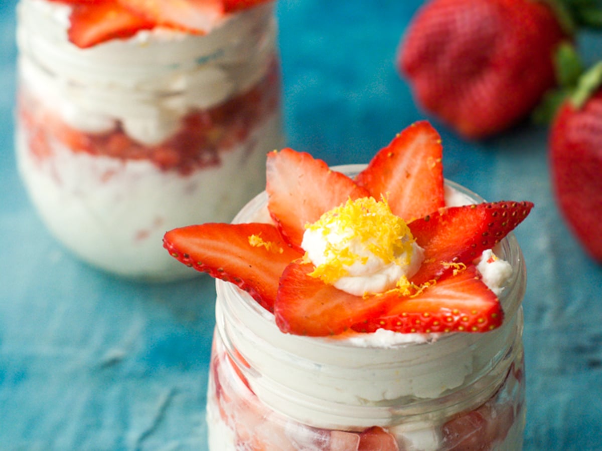 No Bake Low Carb Lemon Strawberry Cheesecake Treats by My Life Cookbook