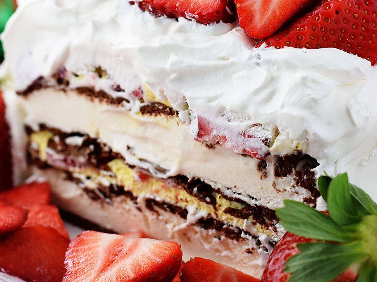 Strawberry Ice Cream Cake by Soulfully Made